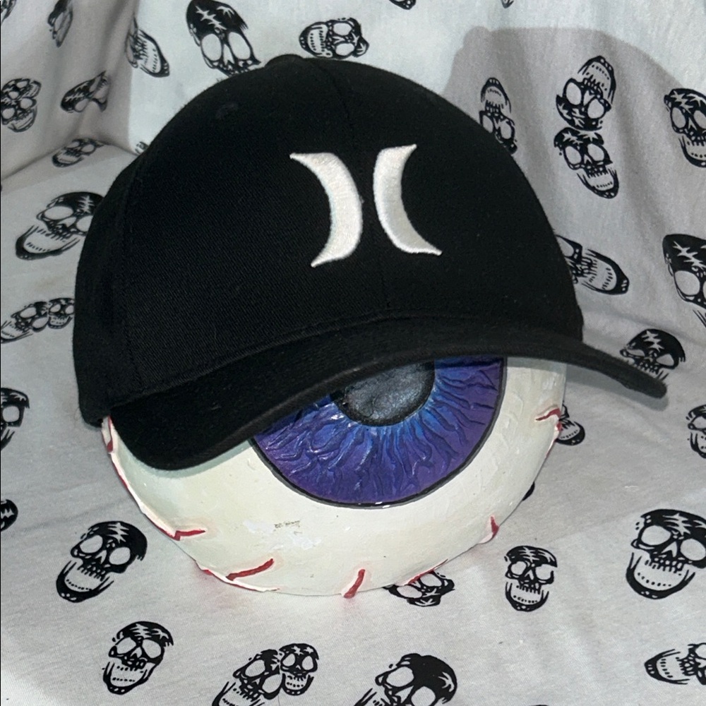 Hurley Black Cap with White Emblem